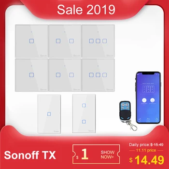 SONOFF T2 EU/US/UK TX Smart Light Wall Switch Socket Panel Touch/Wifi/433mhz/Eweilink/RF/APP Wireless Remote Control Google Home
SONOFF T2 EU/US/UK TX Smart Light Wall Switch Socket Panel Touch/Wifi/433mhz/Eweilink/RF/APP Wireless Remote Control Google Home