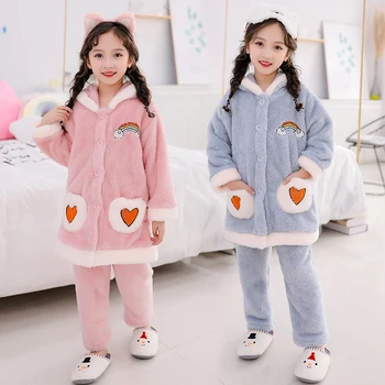 Children Pajamas Set Winter Flannel Hooded Cartoon Kids Pajamas for Girls Autumn Sleepwear Kids Clothes Girls 8 To 12 Pijama Set
Children Pajamas Set Winter Flannel Hooded Cartoon Kids Pajamas for Girls Autumn Sleepwear Kids Clothes Girls 8 To 12 Pijama Set