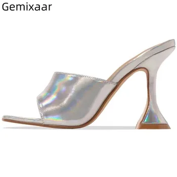 Bling Silver Slippers Woman Elegant Square Toe Fashion Cup-shape High Heel Summer Lady Shoes 2019 Chic Plus Size Slippers Woman
Bling Silver Slippers Woman Elegant Square Toe Fashion Cup-shape High Heel Summer Lady Shoes 2019 Chic Plus Size Slippers Woman