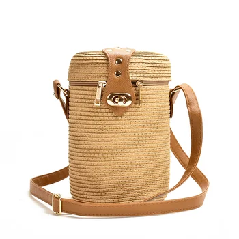 Bucket-shaped pp grass casual woven women's bag retro messenger straw beach bag
Bucket-shaped pp grass casual woven women's bag retro messenger straw beach bag