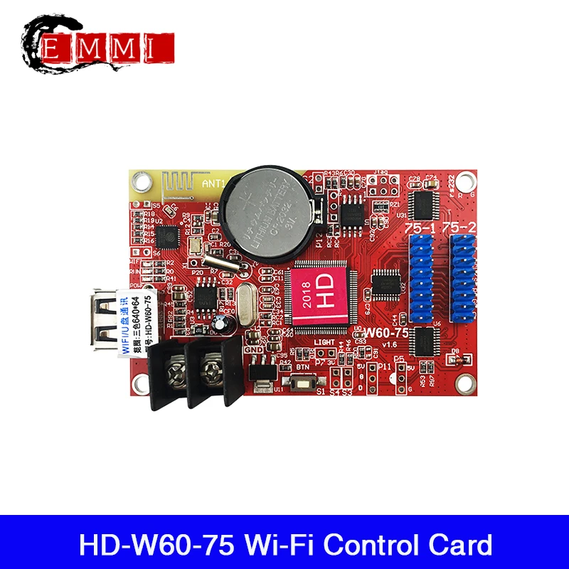 HD W60 75 Huidu функция Wifi и USB с 2 интерфейсами Hub75 RGB светодиодный дисплей карта