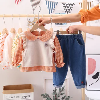 2020 Spring Girls Sets Plaid Shir Vest with Trousers Spring Children's Set Wholesale
2020 Spring Girls Sets Plaid Shir Vest with Trousers Spring Children's Set Wholesale
