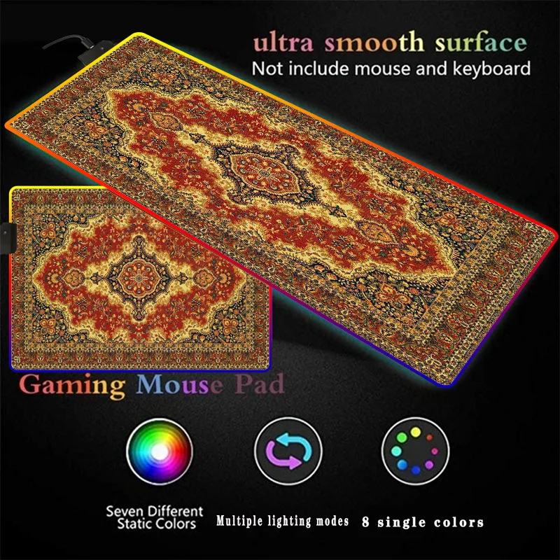 Persian Carpet RGB Large Gaming Mouse Pad Gamer Led Computer Mousepad for Keyboard Desk Mat Mause Big Mouse Mat with Backlight
Persian Carpet RGB Large Gaming Mouse Pad Gamer Led Computer Mousepad for Keyboard Desk Mat Mause Big Mouse Mat with Backlight
