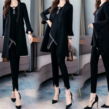 Black 3-piece sets Women's outfits Plus Size there Pieces Tops And Broek Past clothes 2020 Summer Vest + long Tops + pants
Black 3-piece sets Women's outfits Plus Size there Pieces Tops And Broek Past clothes 2020 Summer Vest + long Tops + pants