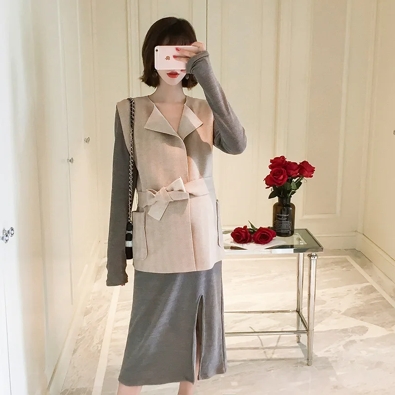 Maternity Clothes 2019 Fashion Spring New Style Woolen Waistcoat Base Skirt Two-Piece Set Base Spring Clothing
Maternity Clothes 2019 Fashion Spring New Style Woolen Waistcoat Base Skirt Two-Piece Set Base Spring Clothing