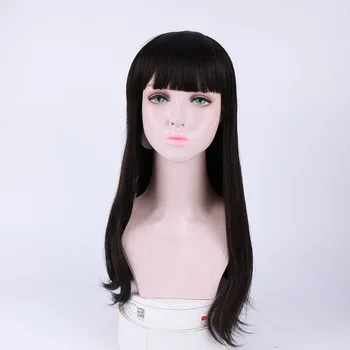 

LANLAN 2 Colors Long Slightly curled Synthetic Wigs Wig Mixed Long Wigs for Women Nature Wigs