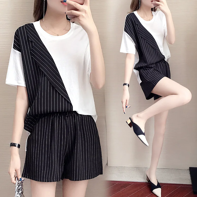 2019 Summer Wear New Style Korean-style Large Size Fat Mm200 Wear Fashion Ol Mixed Colors Slimming Set 
2019 Summer Wear New Style Korean-style Large Size Fat Mm200 Wear Fashion Ol Mixed Colors Slimming Set