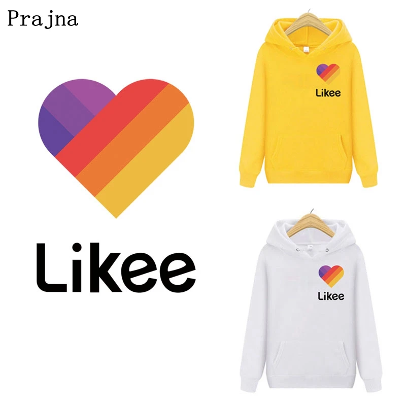 Наклейка с логотипом приложения Prajna Likee наклейка на одежду радужным сердцем