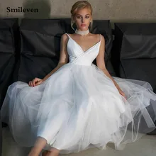 Smileven Short Spaghetti Straps Wedding Dress A Line V Neck Bridal Dresses 2022 Tea Length Wedding Gowns Plus Size
Smileven Short Spaghetti Straps Wedding Dress A Line V Neck Bridal Dresses 2022 Tea Length Wedding Gowns Plus Size
