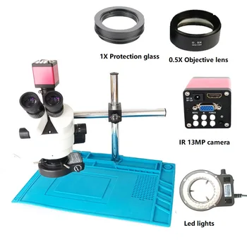 3.5X-45X 7X-45X Trinocular Stereo Microscope+13MP HDMI VGA video microscope camera+56 LED Light+Universal bracket+Soldering Mat
3.5X-45X 7X-45X Trinocular Stereo Microscope+13MP HDMI VGA video microscope camera+56 LED Light+Universal bracket+Soldering Mat