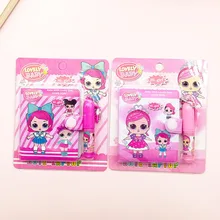 1 ordenador portátil de muñeca con bolígrafo Kawaii chica Linda diario para escribir libro para niños regalo papelería escolar(China)