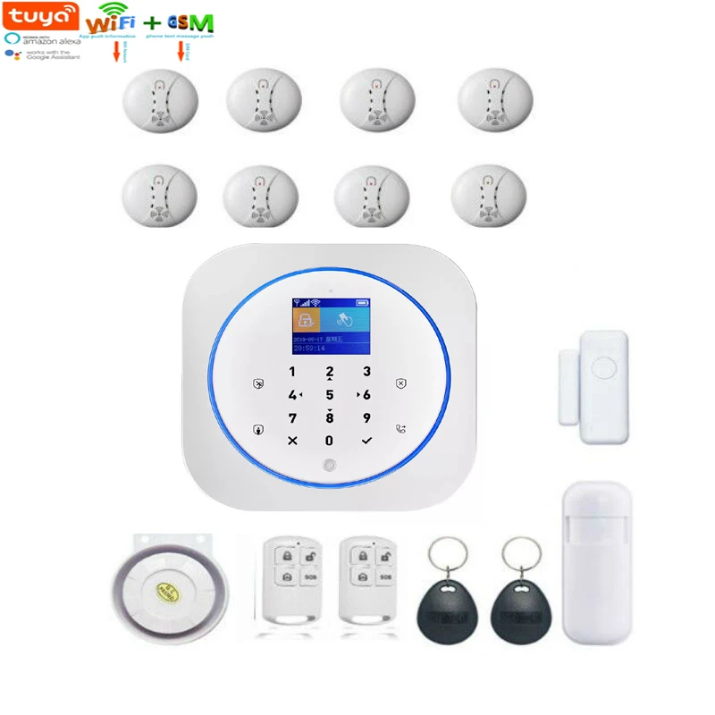 Yobang Se Tuya APP Control WIFI Burglar Alarm system Smoke Fire Alarm Sensor Home security GSM GPRS alarm system Work With Alexa
Yobang Se Tuya APP Control WIFI Burglar Alarm system Smoke Fire Alarm Sensor Home security GSM GPRS alarm system Work With Alexa