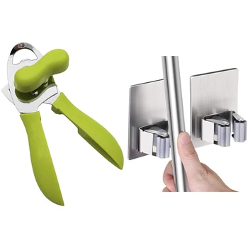 1pcs Stainless Steel Manual Can Opener with Comfort Grips & 2 Pcs Mop Broom Holder Organizer for Kitchen Bathroom 
1pcs Stainless Steel Manual Can Opener with Comfort Grips & 2 Pcs Mop Broom Holder Organizer for Kitchen Bathroom