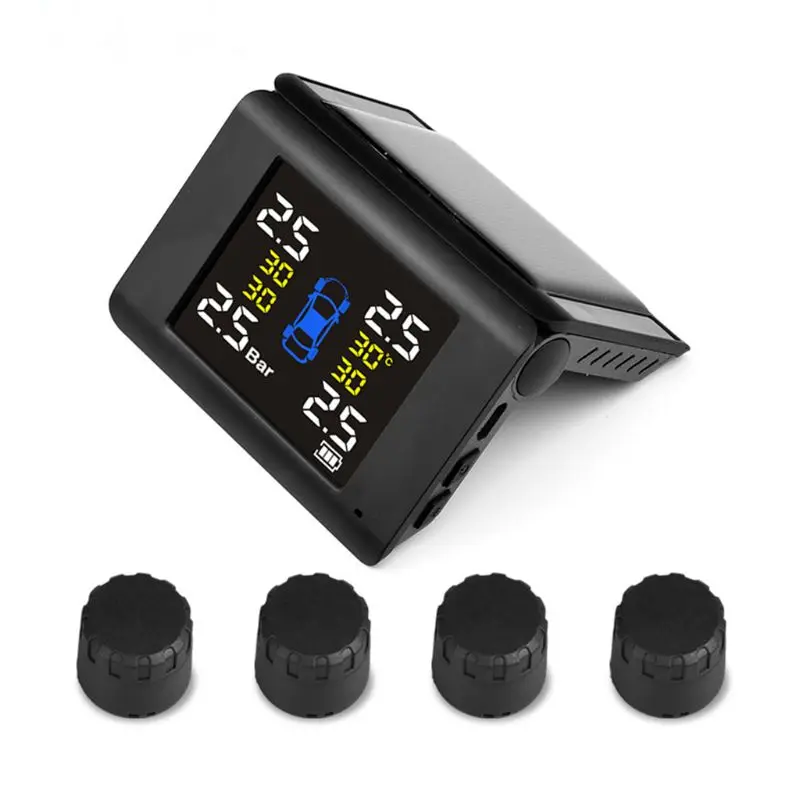 TPMS Solar Power Tyre Pressure Monitoring System with 4 Sensors LCD Real-time Display Car Tire Pressure Auto Alarm
TPMS Solar Power Tyre Pressure Monitoring System with 4 Sensors LCD Real-time Display Car Tire Pressure Auto Alarm