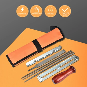 New Professional Chainsaw Chain Sharpening Kit Tool Set Hardwood Handle + Round/Flat File Guide Bar File Sharpener Tools 
New Professional Chainsaw Chain Sharpening Kit Tool Set Hardwood Handle + Round/Flat File Guide Bar File Sharpener Tools