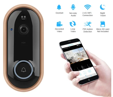 WiFi Smart Wireless Doorbell Security Smart 1080P/720p Visual Recording Intercom System Video Door Phone Remote Home Monitoring
WiFi Smart Wireless Doorbell Security Smart 1080P/720p Visual Recording Intercom System Video Door Phone Remote Home Monitoring