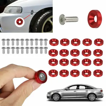 Durable And Practical 20pcs Red CNC Aluminum Bumper Fender Washer Bolt Engine Bay Dress Up Kit M6x15mm
Durable And Practical 20pcs Red CNC Aluminum Bumper Fender Washer Bolt Engine Bay Dress Up Kit M6x15mm