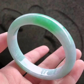 Natural Burmese Jadeite 54-64mm Light Green Flower Bracelet Elegant Princess Jewelry Best Gift 
Natural Burmese Jadeite 54-64mm Light Green Flower Bracelet Elegant Princess Jewelry Best Gift