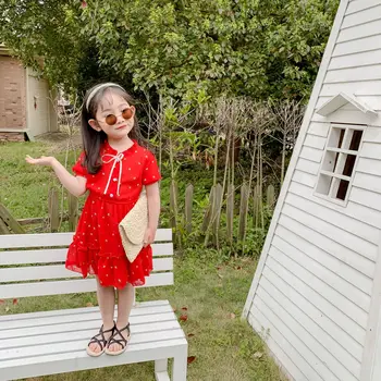 Summer New Arrival Korean style hot selling flower printed short sleeve princess chiffon dress for cute sweet baby girls 
Summer New Arrival Korean style hot selling flower printed short sleeve princess chiffon dress for cute sweet baby girls