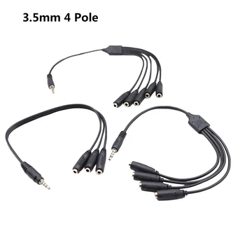 3.5mm 1/8" TRRS 4-Pole/3-Rings Male to 3x 4x 5x 3/4/5-Ways Female Earphone Headset Smartphone Splitter Mic Audio Adapter Cable
3.5mm 1/8" TRRS 4-Pole/3-Rings Male to 3x 4x 5x 3/4/5-Ways Female Earphone Headset Smartphone Splitter Mic Audio Adapter Cable