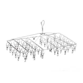 Stainless steel bold 52 clip sock rack multi clip sun drying rack multi function clothes drying rack
Stainless steel bold 52 clip sock rack multi clip sun drying rack multi function clothes drying rack
