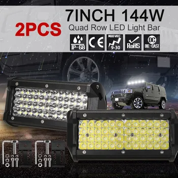 Hot 7'' 144W Quad Row LED Light Bar Work Light Bar Spot Fog lights Driving Lamp for Car Jeep SUV ATV Boat 9-30V 6000K 19600LM
Hot 7'' 144W Quad Row LED Light Bar Work Light Bar Spot Fog lights Driving Lamp for Car Jeep SUV ATV Boat 9-30V 6000K 19600LM