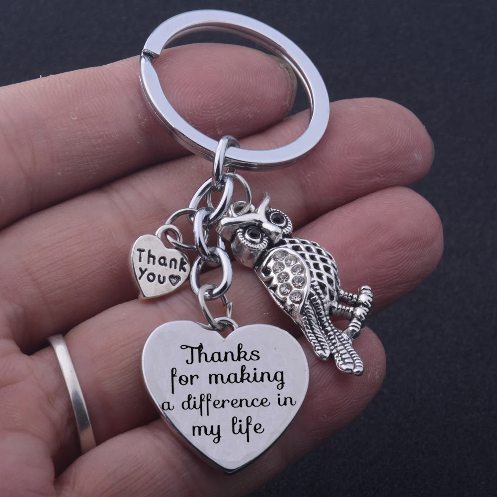 12PC Teachers Gifts Owl Pendant Thanks For Making A Difference In My Life Keyring Thank You Love Heart Charm Keychains Jewelry
12PC Teachers Gifts Owl Pendant Thanks For Making A Difference In My Life Keyring Thank You Love Heart Charm Keychains Jewelry
