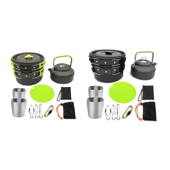 1 Set 10Pcs Outdoor Pots Pans Camping Cookware Picnic Cooking Set Non-Stick Tableware with Foldable Spoon Fork Knife Kettle Cup
1 Set 10Pcs Outdoor Pots Pans Camping Cookware Picnic Cooking Set Non-Stick Tableware with Foldable Spoon Fork Knife Kettle Cup