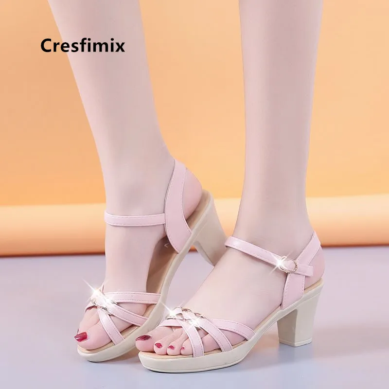 Cresfimix Women Fashion Light Weight Pink Peep Toe Buckle Strap High Heel Sandals Ladies White Summer Shoes Des Sandales C5946
Cresfimix Women Fashion Light Weight Pink Peep Toe Buckle Strap High Heel Sandals Ladies White Summer Shoes Des Sandales C5946