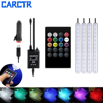 4 In1 Car Atmosphere Lights RGB LED Voice/sound Control Colorful Foot Lights Interior Light Strip Car Foot Ambient Lamp 1 Set
4 In1 Car Atmosphere Lights RGB LED Voice/sound Control Colorful Foot Lights Interior Light Strip Car Foot Ambient Lamp 1 Set
