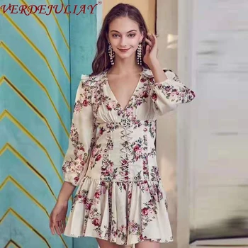 VERDEJULIAY Romantic Floral Dresses Women Drawstring Waist 2020 Spring Runway Design European Ruffles Vintage A-Line Mini Dress
VERDEJULIAY Romantic Floral Dresses Women Drawstring Waist 2020 Spring Runway Design European Ruffles Vintage A-Line Mini Dress