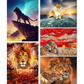 Full Bead DIY 5D Diamond Painting Flame Lion On The Rock Diamond Embroidery Animal Design for Living Room Decor Gift O53 
Full Bead DIY 5D Diamond Painting Flame Lion On The Rock Diamond Embroidery Animal Design for Living Room Decor Gift O53