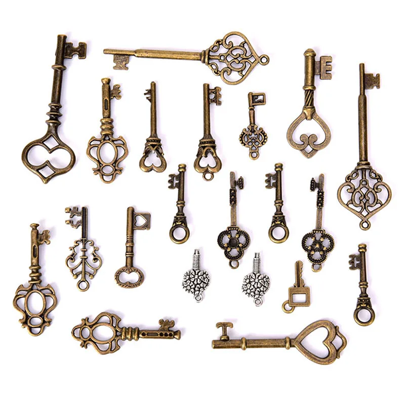 50g/Set Antique Bronze Vintage Old Key Charms Pendants Metal Charms Decorations Keychain DIY Jewelry Findings Gift
50g/Set Antique Bronze Vintage Old Key Charms Pendants Metal Charms Decorations Keychain DIY Jewelry Findings Gift