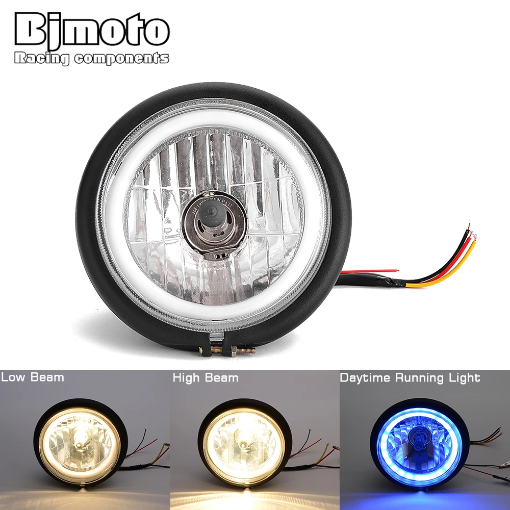 

6.5inch Universal led motorcycle retro headlights lens head light headlamp for Motorbikes Cruisers Choppers cafe racer spotlight