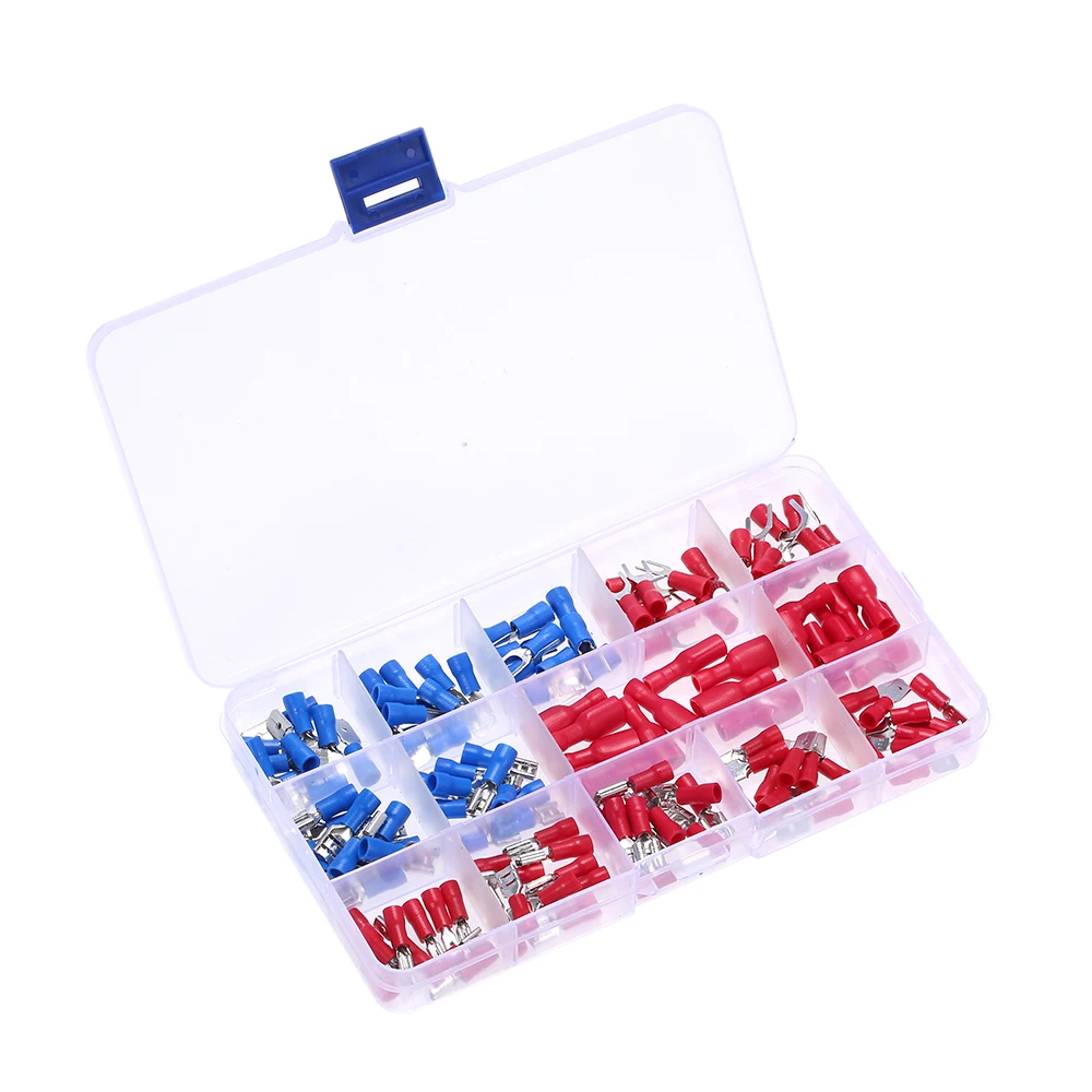 140Pcs/Box Assorted Insulated Terminals Crimp Electrical Wire Cable Connector Kit Spade Set with Storage Box
140Pcs/Box Assorted Insulated Terminals Crimp Electrical Wire Cable Connector Kit Spade Set with Storage Box