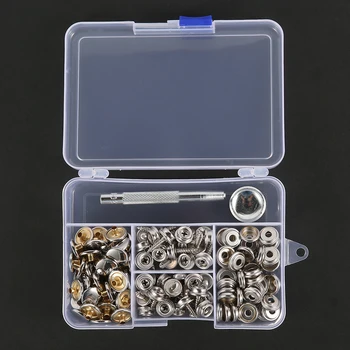 120pcs Stainless Steel Canvas Screw Snap Tent Boat Marine Silver Tools Kit Fasteners Press Stud Canvas Screw Snap Kit Boat Cover 
120pcs Stainless Steel Canvas Screw Snap Tent Boat Marine Silver Tools Kit Fasteners Press Stud Canvas Screw Snap Kit Boat Cover