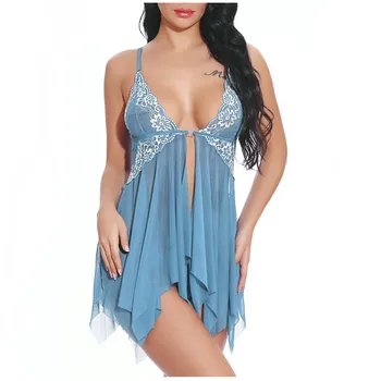 Wonen's Sleep & Lounge robe sets sexy night gowns Silk Sleepwear Front Closure Babydoll Lace V Neck for wonen dropship 20Jun18
Wonen's Sleep & Lounge robe sets sexy night gowns Silk Sleepwear Front Closure Babydoll Lace V Neck for wonen dropship 20Jun18