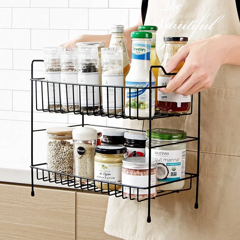 Three-layer Storage Rack Wrought Iron Seasoning Rack Kitchen Rack Free Punch Metal Large Capacity Home Bathroom Organizer
Three-layer Storage Rack Wrought Iron Seasoning Rack Kitchen Rack Free Punch Metal Large Capacity Home Bathroom Organizer