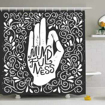 Shower Curtain Set with Hooks 66x72 Text Mindfulness White Figure Relaxation Concept Hand Silhouette Miscellaneous Lettering
Shower Curtain Set with Hooks 66x72 Text Mindfulness White Figure Relaxation Concept Hand Silhouette Miscellaneous Lettering