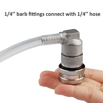Ball Lock Disconnect, Gas & Liquid Corny Keg Fittings, MFL 1/4 Inch Threaded with 5/16 Inch Stainless Steel Barbed & Hose Clamp
Ball Lock Disconnect, Gas & Liquid Corny Keg Fittings, MFL 1/4 Inch Threaded with 5/16 Inch Stainless Steel Barbed & Hose Clamp