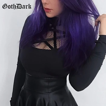 Goth Dark Punk Grunge Gothic T-shrits Harajuku Pentagram Mesh Long Sleeve Autumn 2019 Hollow Out Patchwork Tshirt Navel Vintage
Goth Dark Punk Grunge Gothic T-shrits Harajuku Pentagram Mesh Long Sleeve Autumn 2019 Hollow Out Patchwork Tshirt Navel Vintage