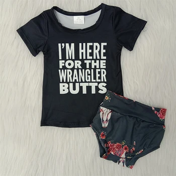 Wholesale Factory RTS Clothing Summer Cute Infant Toddler Girl Adorable Black Shirt Boutique Outfit Baby Girls Bummies Set
Wholesale Factory RTS Clothing Summer Cute Infant Toddler Girl Adorable Black Shirt Boutique Outfit Baby Girls Bummies Set