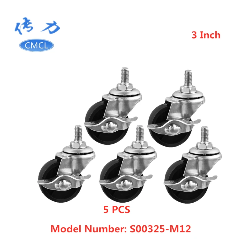 5 Pcs/Lot Casters 3-inch Black Pp Screw Caster With Brake M12cm Side Wheel Baking Tray Rack Universal
5 Pcs/Lot Casters 3-inch Black Pp Screw Caster With Brake M12cm Side Wheel Baking Tray Rack Universal