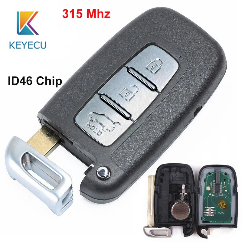 KEYECU Smart Remote Key 3 Button 315MHz ID46 FOB for Hyundai Accent Sonata Genesis FCC: SY5HMFNA04
KEYECU Smart Remote Key 3 Button 315MHz ID46 FOB for Hyundai Accent Sonata Genesis FCC: SY5HMFNA04