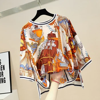 Blouse Women 2020 Spring and Summer New Retro Loose Design Printed Three-Quarter Sleeve Round Neck Chiffon Shirt Women's Blouses
Blouse Women 2020 Spring and Summer New Retro Loose Design Printed Three-Quarter Sleeve Round Neck Chiffon Shirt Women's Blouses