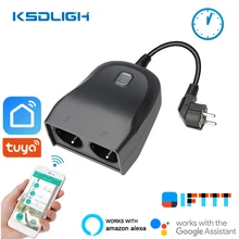Tuya Waterproof WiFi Smart Connected EU Plug Outdoor Smart Socket 2 Outdoor IP44 Port Wireless Remote Control Alexa Google Home
Tuya Waterproof WiFi Smart Connected EU Plug Outdoor Smart Socket 2 Outdoor IP44 Port Wireless Remote Control Alexa Google Home