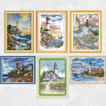 Joy Sunday The lighthouse Patterns DIY Cross Stitch Kits Printed Fabric 11CT 14CT Canvas Chinese Embroidery Needlework Sets
Joy Sunday The lighthouse Patterns DIY Cross Stitch Kits Printed Fabric 11CT 14CT Canvas Chinese Embroidery Needlework Sets