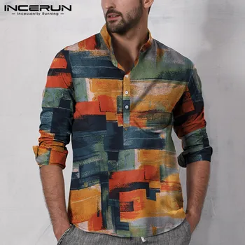 INCERUN Fashion Men Printed Shirt Long Sleeve Brand Cotton 2020 Stand Collar Casual Blouse Streetwear Hawaiian Shirt Men Chemise
INCERUN Fashion Men Printed Shirt Long Sleeve Brand Cotton 2020 Stand Collar Casual Blouse Streetwear Hawaiian Shirt Men Chemise