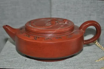 wedding decoration 7"Chinese Yixing Zisha pottery Hand-carved calligraphy Text Teapot pot Tea Maker 
wedding decoration 7"Chinese Yixing Zisha pottery Hand-carved calligraphy Text Teapot pot Tea Maker