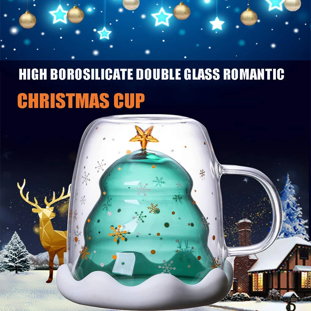 Double Glass Coffee Cup, Insulated Coffee Cup With Lid, 3D Christmas Tre Tea, Coffee, Latte, Cappuccino 300ml
Double Glass Coffee Cup, Insulated Coffee Cup With Lid, 3D Christmas Tre Tea, Coffee, Latte, Cappuccino 300ml